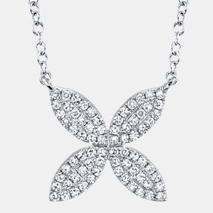 Kate White Gold Diamond Flower Necklace