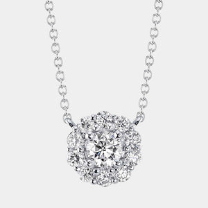 Kate White Gold Diamond Halo Necklace