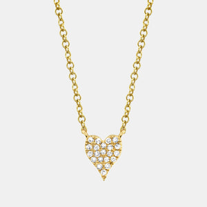 Kate Yellow Gold Petite Diamond Heart Necklace