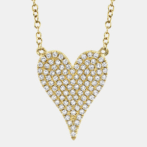 Kate Yellow Gold Diamond Pavé Heart Necklace