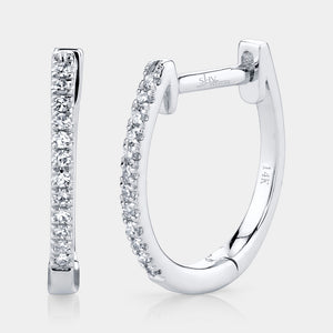 Kate Large White Gold Diamond Huggie Earrings