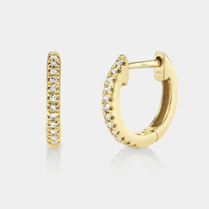 Kate Yellow Gold Diamond Huggie Earrings