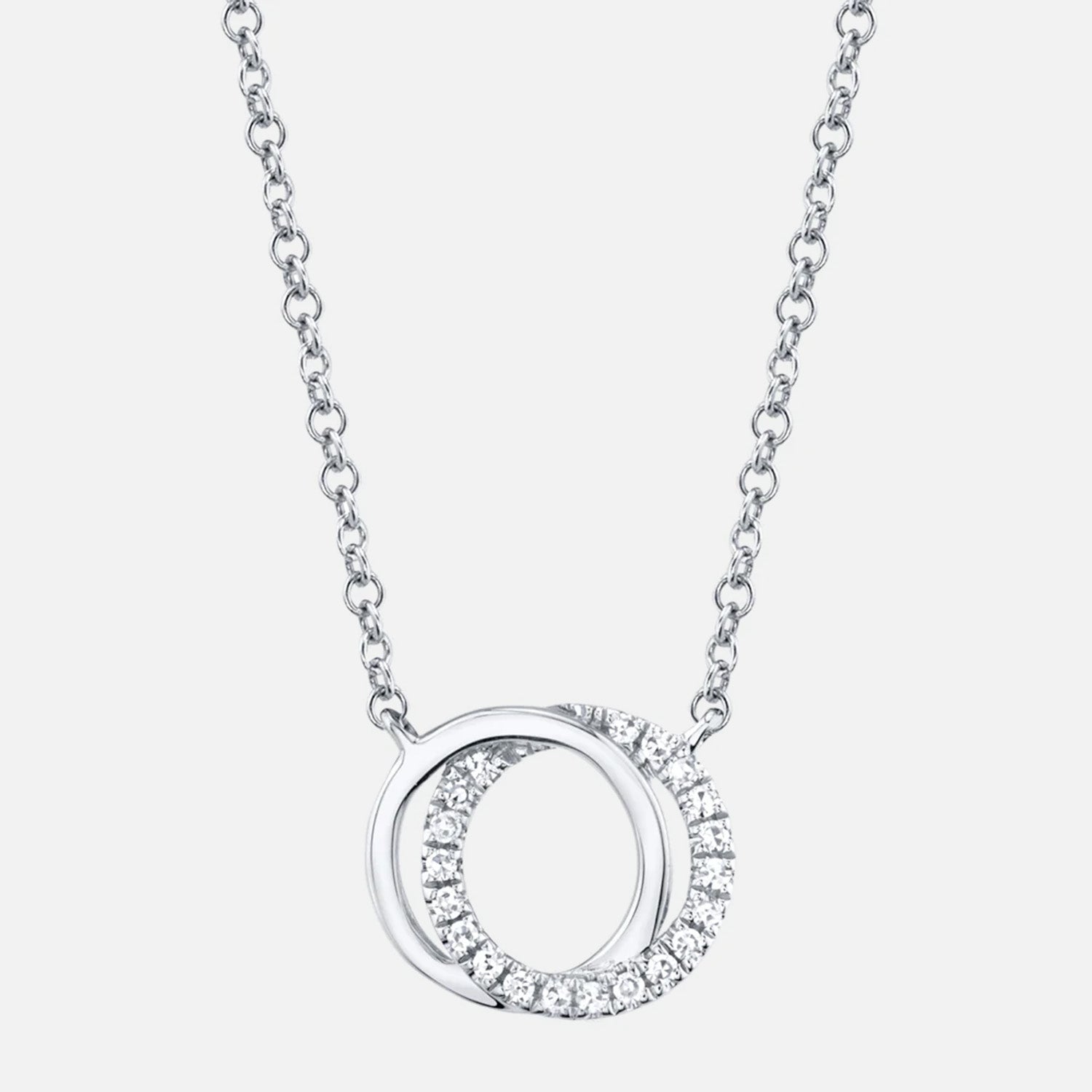 Kate Diamond Love Knot Circle White Gold Necklace