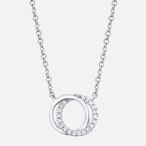 Kate Diamond Love Knot Circle White Gold Necklace