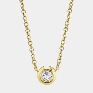 Bailey Yellow Gold Petite Diamond Bezel Necklace