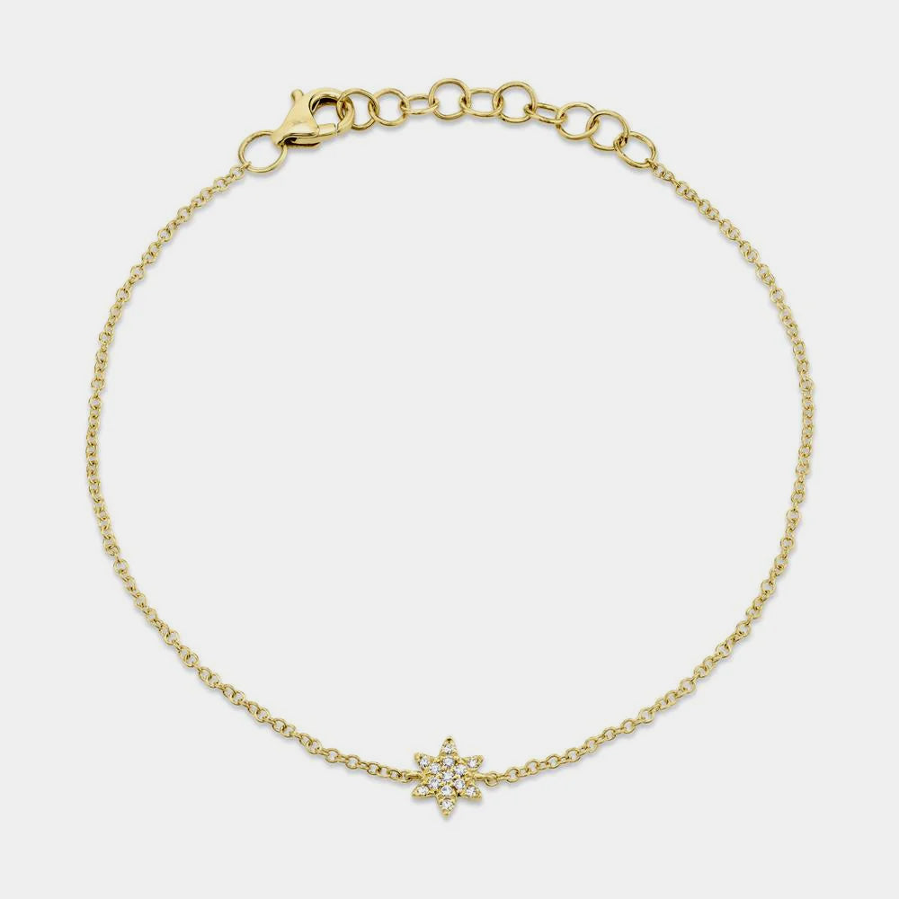 yellow gold diamond star of david bracelet