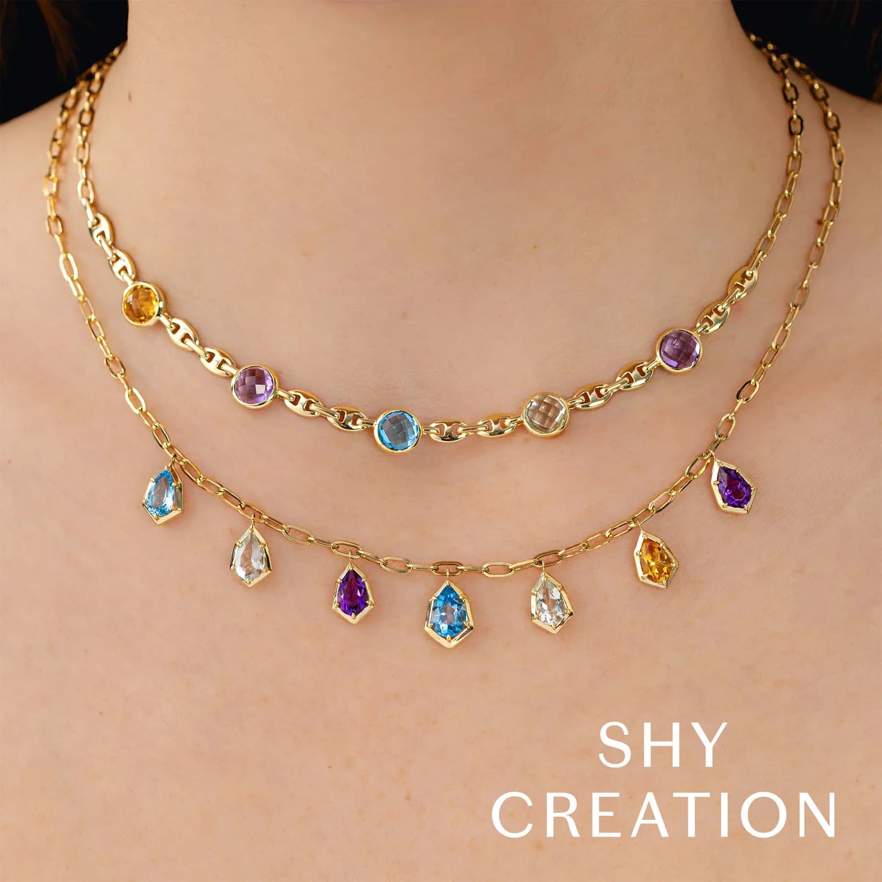 Multi-Color Paper Link Necklace