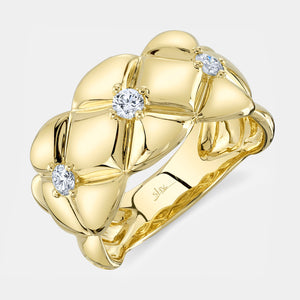 Kate Yellow Gold Quilted Diamond Band