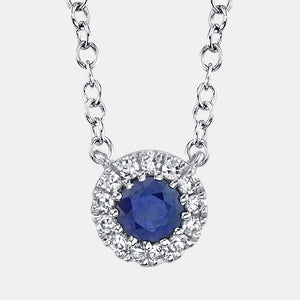 Eden White Gold Diamond and Sapphire Necklace