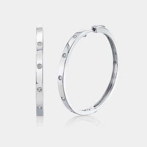 Kate White Gold Bezel Set Diamond Hoop Earrings