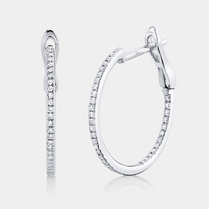 Kate White Gold Channel Set Diamond Hoop Earrings