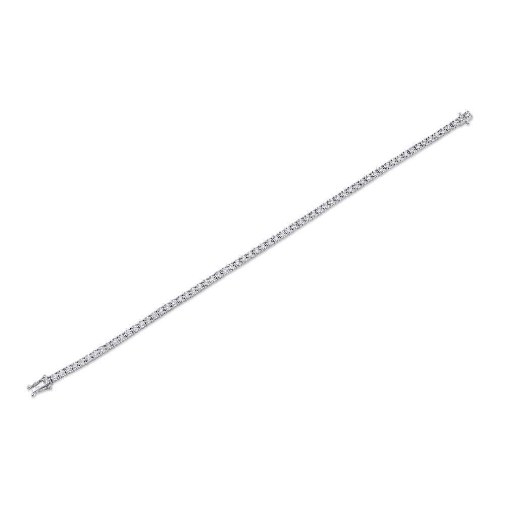 White gold diamond tennis bracelet, flat lay