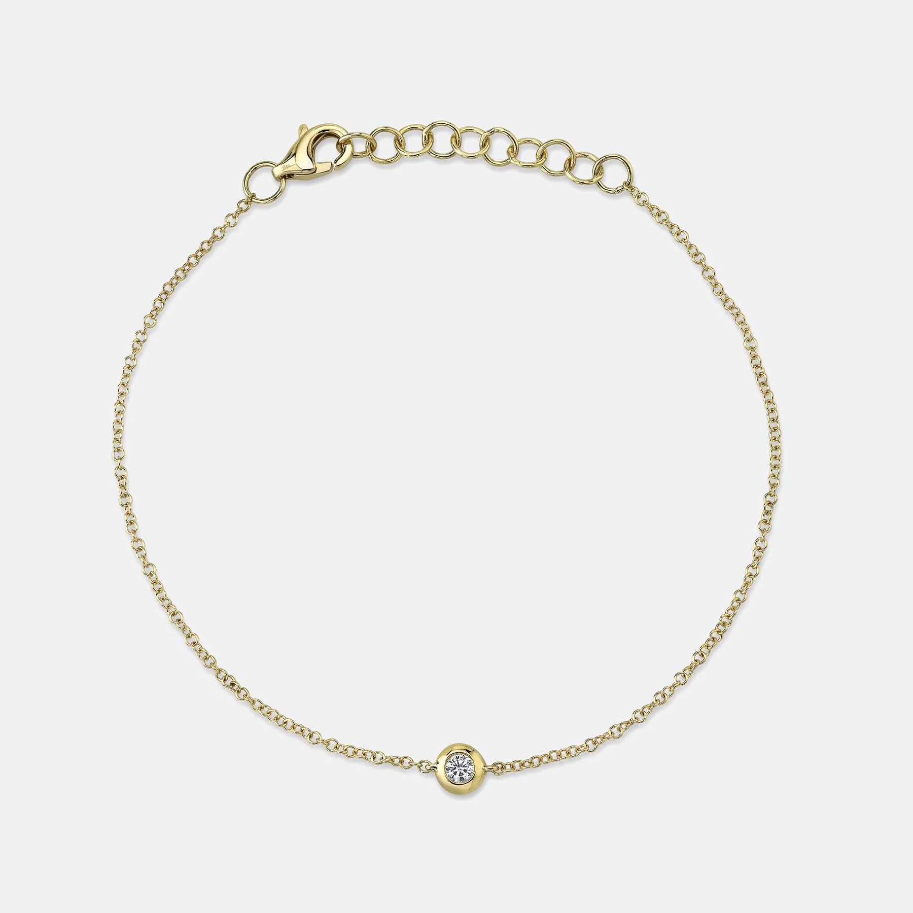 Kate Yellow Gold Diamond Bezel Bracelet by Shy Creation