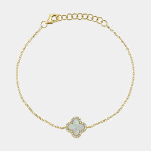 Kate Yellow Gold Diamond Clover Bracelet