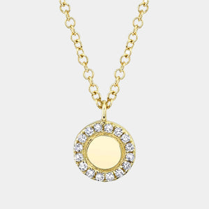 Kate Yellow Gold Polished Diamond Pendant Necklace
