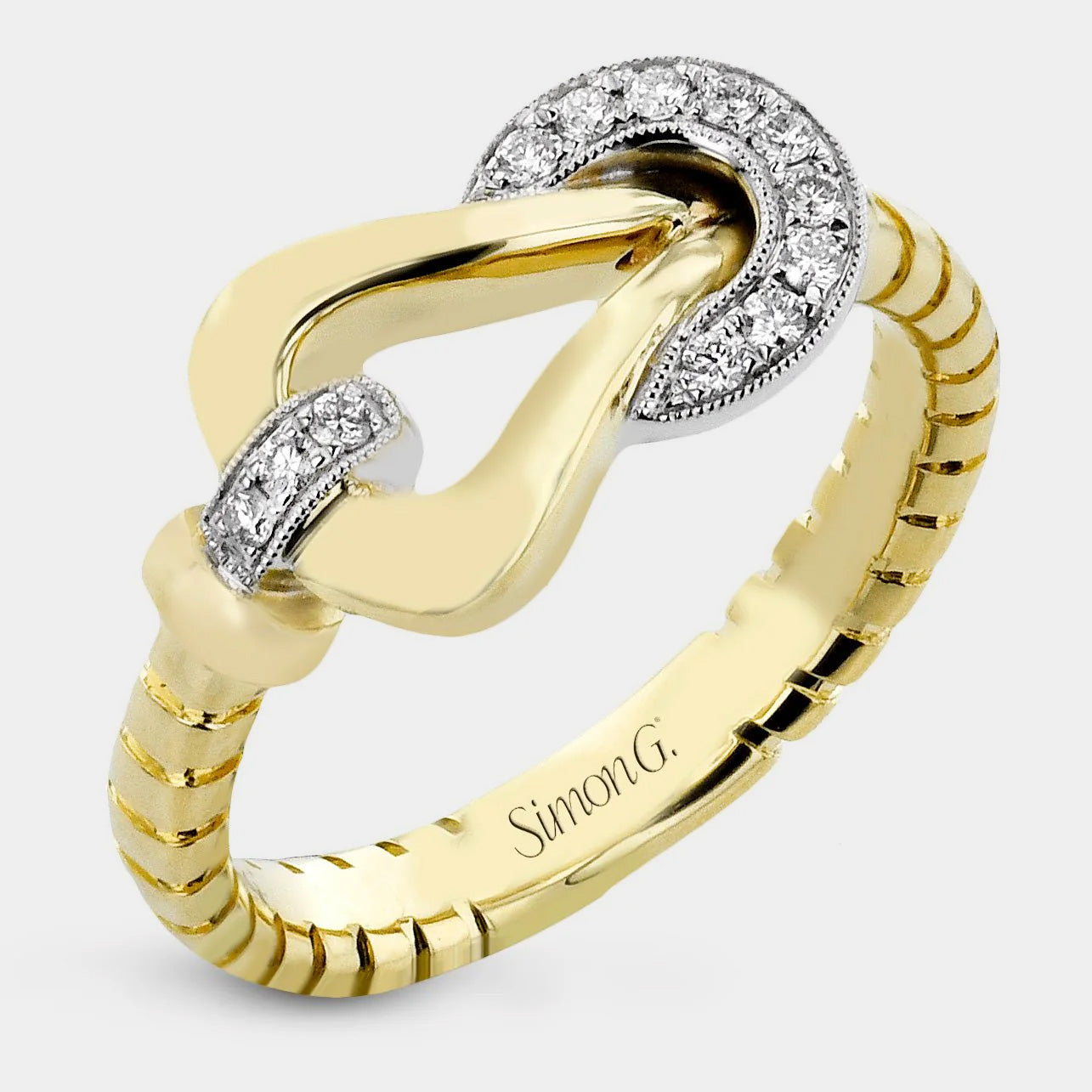 buckle fashion ring with diamonds
