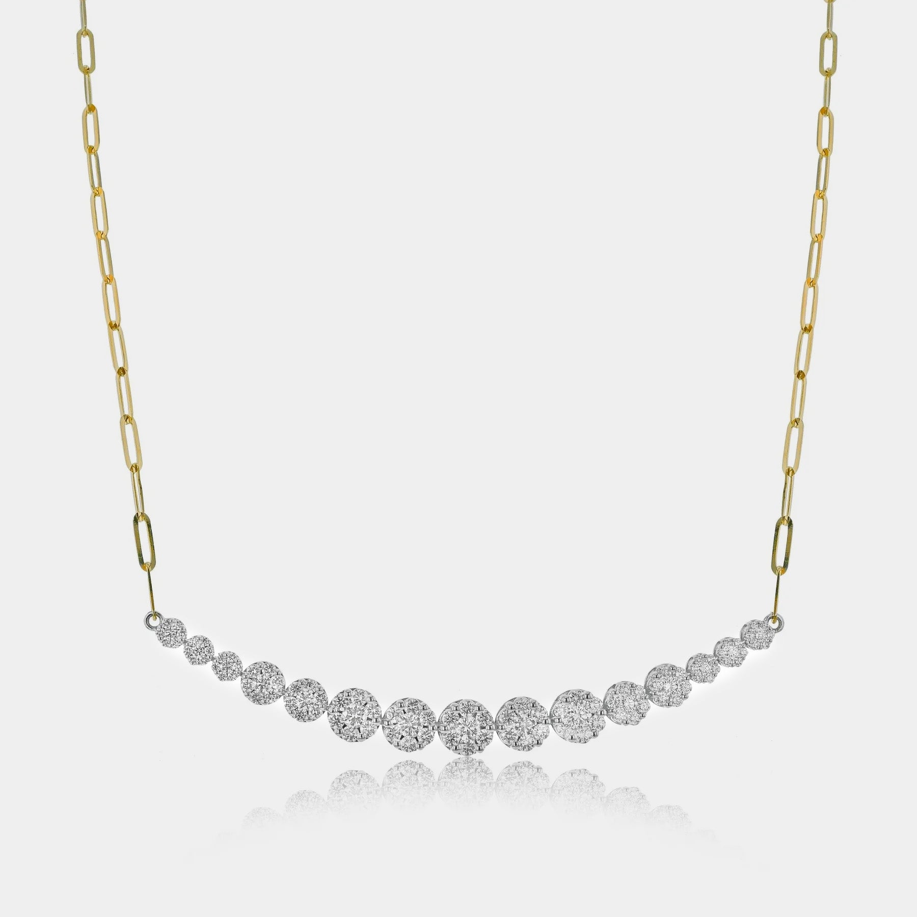 diamond paper clip chain necklace