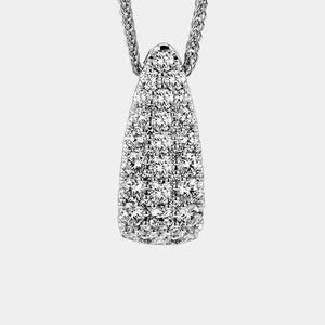 Diamond Dome Pendant in White Gold