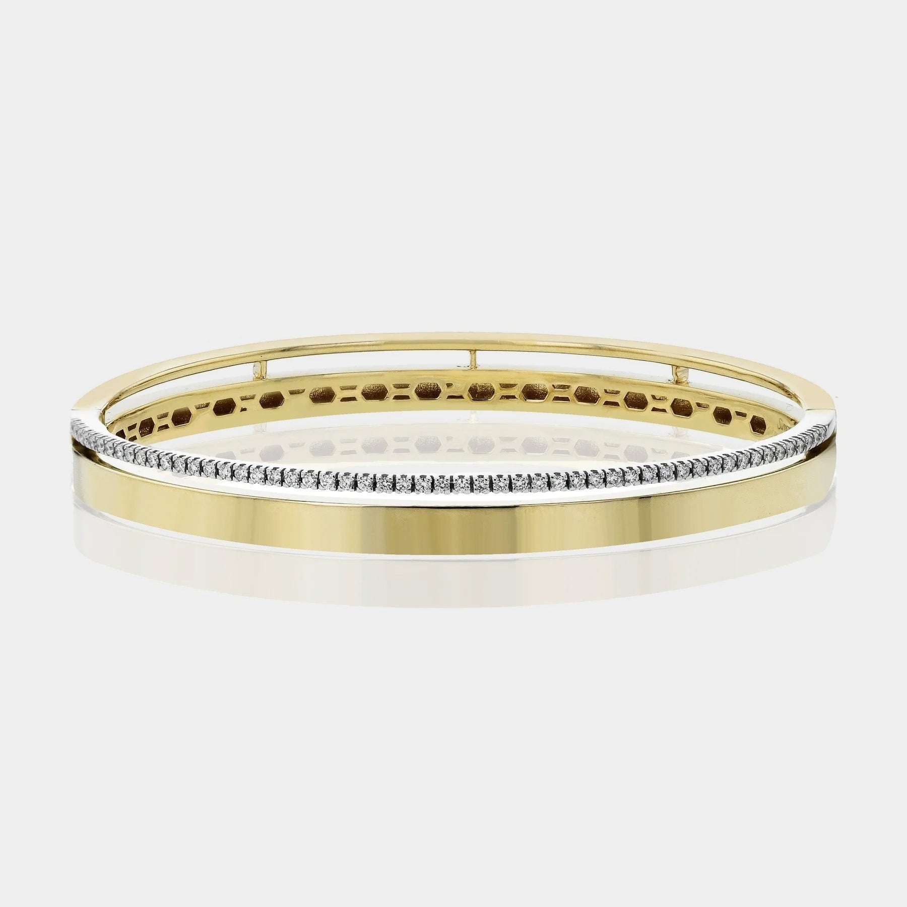 diamond two tone diamond bangle