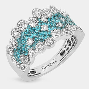 Paraiba Tourmaline and Diamond Fashion Ring
