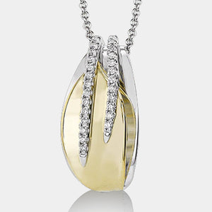White and Yellow Gold Pendant Necklace