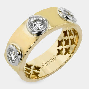 Two-Tone Bezel Set Diamond Fashion Ring