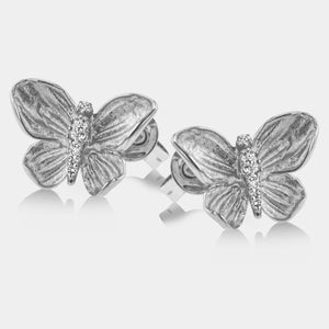 Monarch Butterfly Earrings with Diamonds