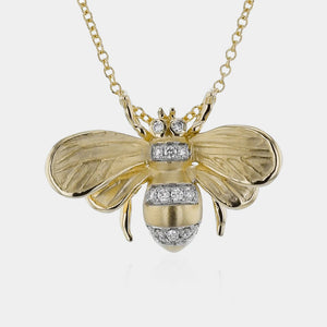 Diamond Bee Pendant Necklace