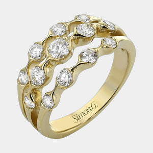Triple Row Diamond Fashion Ring