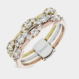 Three-Tone Diamond Fashion Ring