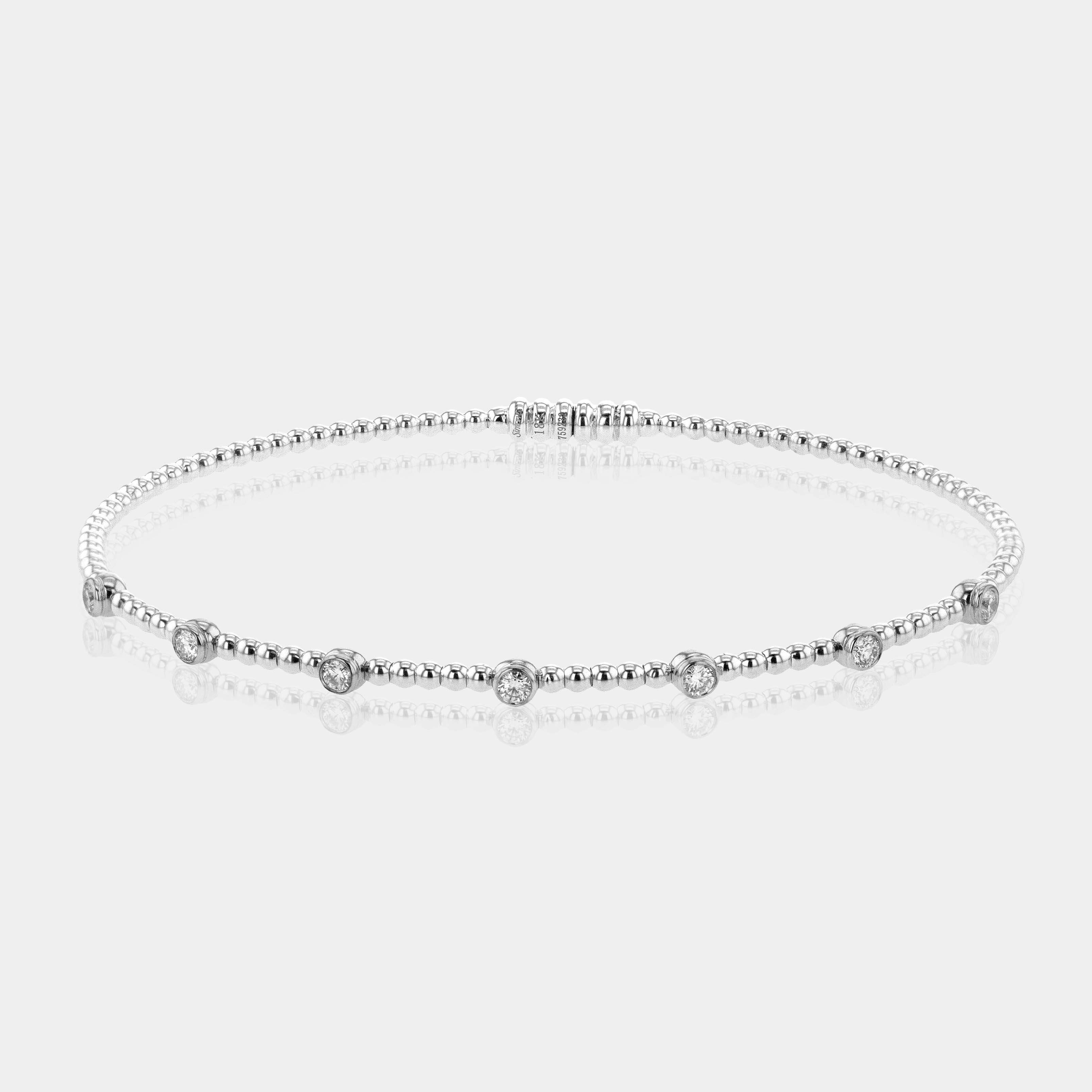 Diamond Bangle Bracelet in 18K White Gold