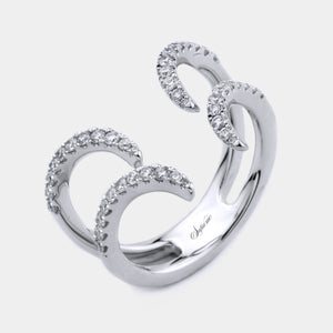 Diamond Open Curve Fashion Ring