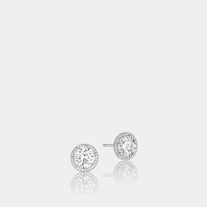White Gold Round Diamond Stud Earrings