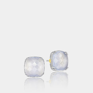 Sterling Silver and Yellow Gold Chalcedony Earrings