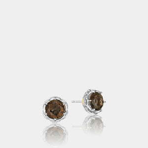 Sterling Silver and Yellow Gold Smoky Topaz Earrings