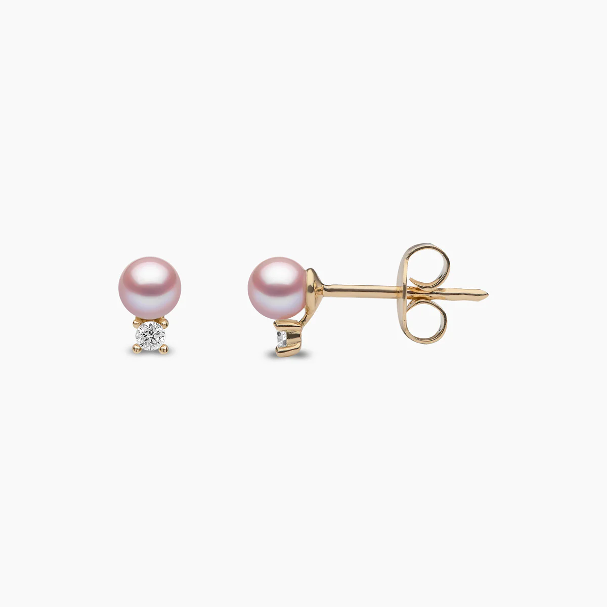 pink pearl and diamond earrings