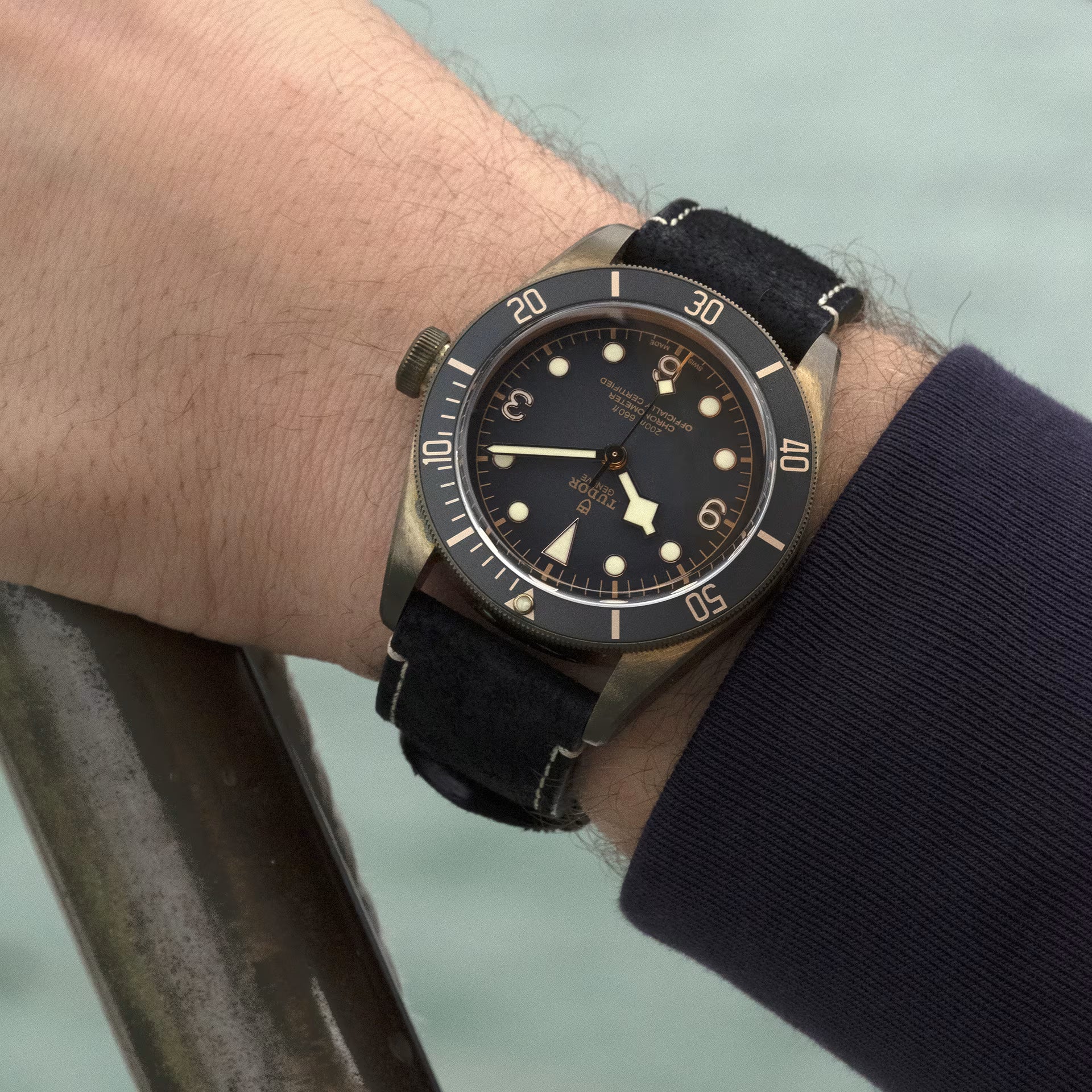 Black Bay Bronze 43mm - Grey Dial on Leather Strap