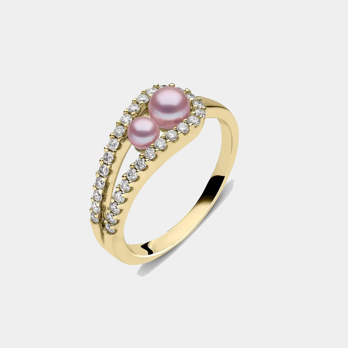 pink pearl and diamond ring