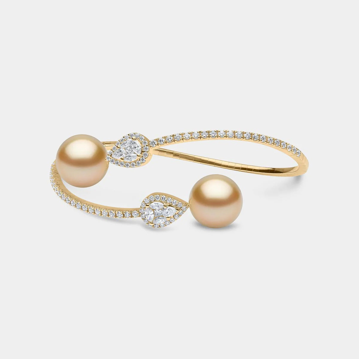 yellow pearl and diamond bangle