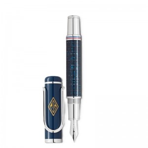 130657 Great Characters Great Gatsby Se, Blue Resin/platinum Coated Fountain Pen M