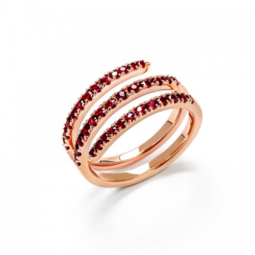 Rose Gold Ruby Twist Ring - 41162