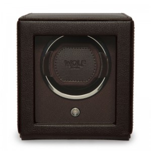 WOLF Cub Single Watch Winder With Cover - Brown, 461106