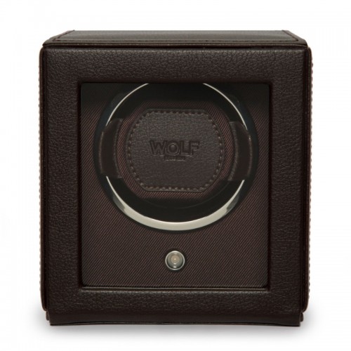 WOLF Cub Single Watch Winder With Cover - Brown, 461106