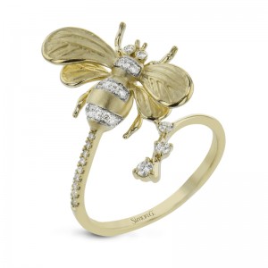 DR380 Bee Fashion Ring in 18k Gold with Diamonds