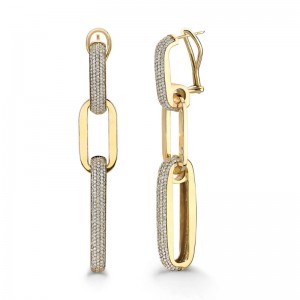 ER355 Triple Luxe Link Drop Earrings