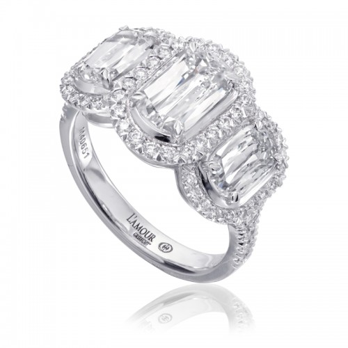 L136-040 Engagement Ring In 14 Karat White Gold With 1 L'amour Crisscut Diamond