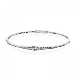 LB2310 Diamond Bracelet In 18 Karat White Gold With 53 Round Cut Diamonds