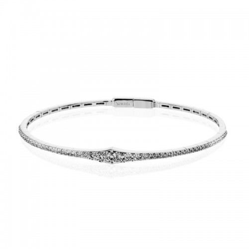 LB2310 Diamond Bracelet In 18 Karat White Gold With 53 Round Cut Diamonds