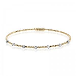 LB2520-Y Diamond Bracelet In 18 Karat White & Yellow Gold With Round Cut Diamonds