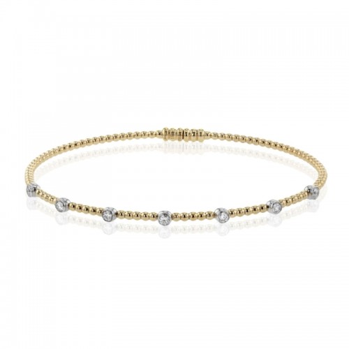 LB2520-Y Diamond Bracelet In 18 Karat White & Yellow Gold With Round Cut Diamonds